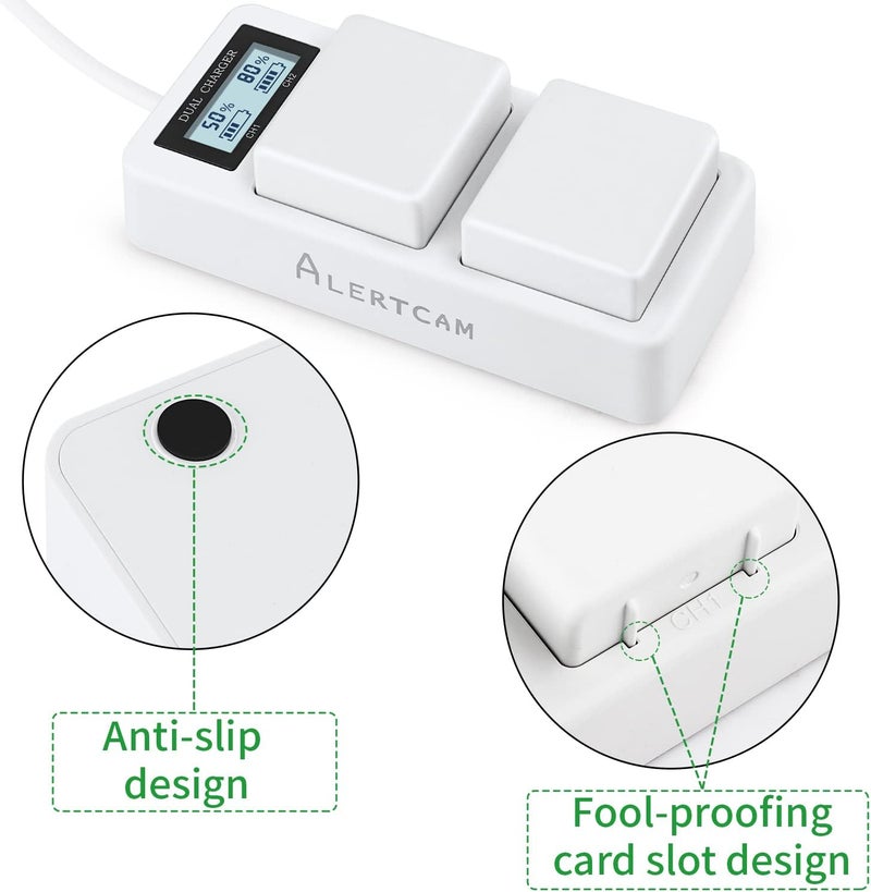 ALERTCAM Battery Charger Station for Arlo Pro 3/Pro 4/Pro 5S & Arlo Ultra/Ultra 2, Digital LED Screen Dual Charging Station for Arlo Battery Only (No Batteries) - Image 4